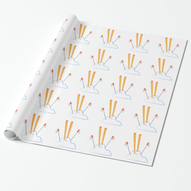 Ski Equipment Wrapping Paper (Unrolled)