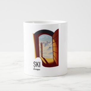 Ski Europe vintage style sports poster Giant Coffee Mug