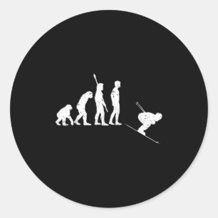 Ski Evolution Skiing - Skier Classic Round Sticker