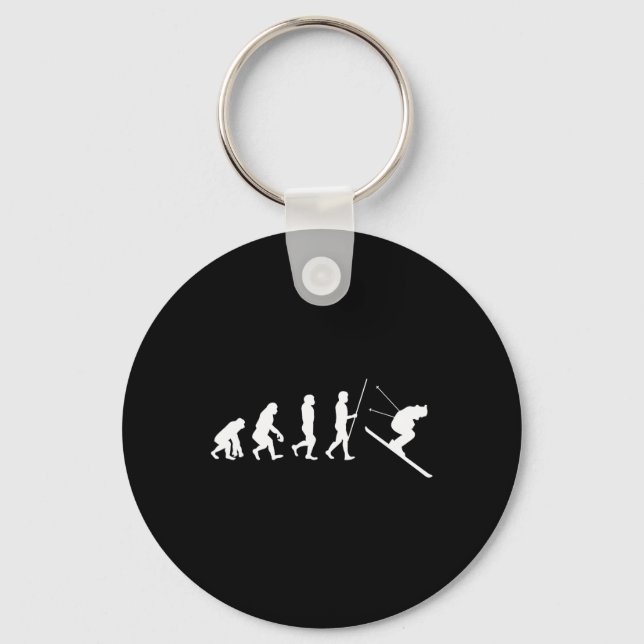 Ski Evolution Skiing Skier Gift  Keychain (Front)