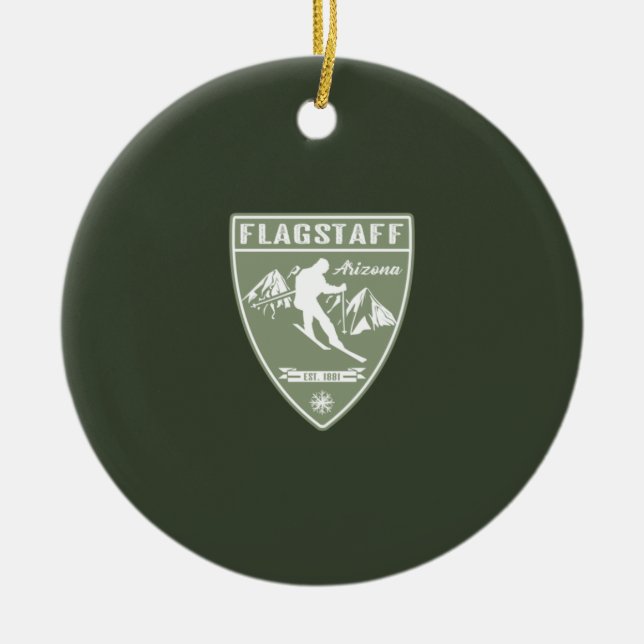 Ski Flagstaff Arizona Ceramic Ornament (Front)
