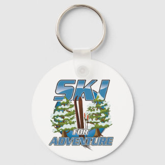Ski for adventure travel logo keychain