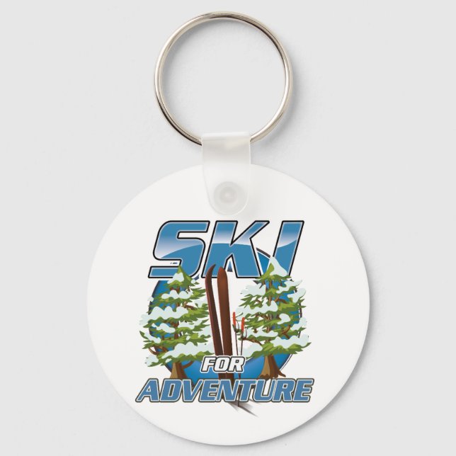 Ski for adventure travel logo keychain (Front)