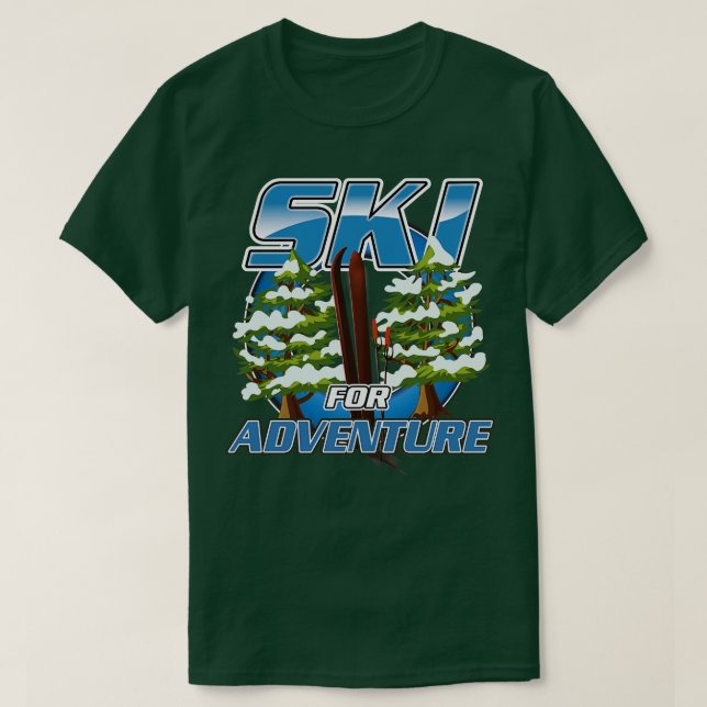 Ski for adventure travel logo T-Shirt (Design Front)