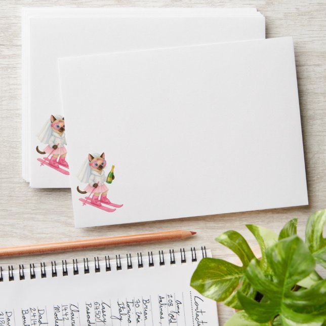 Ski for Bachelorette Party Siamese cat lovers Envelope (Stacked)