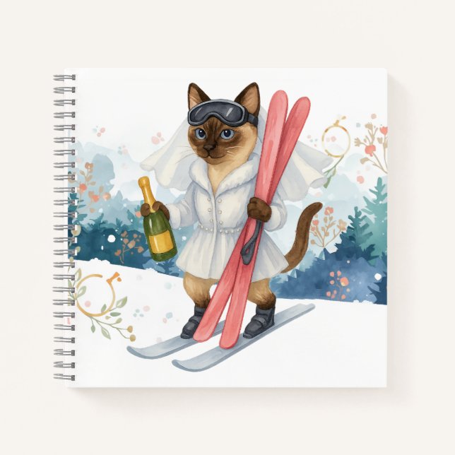 Ski for Bachelorette Party Siamese cat lovers  Notebook (Front)