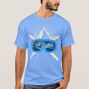 Ski Fort Collins Colorado Flag Skiing Winter Sport T-Shirt