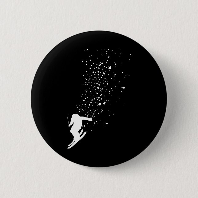 Ski - Freestyle Skiing Freeski Winter Sports Skier Button (Front)