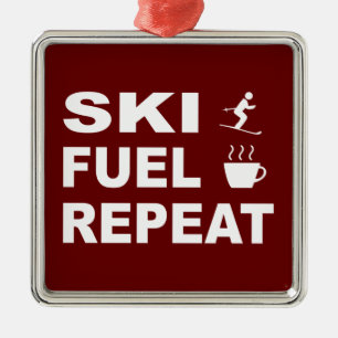 Ski Fuel Repeat Metal Ornament