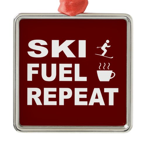 Ski Fuel Repeat Metal Ornament