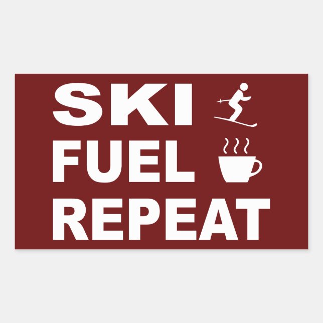 Ski Fuel Repeat Rectangular Sticker (Front)