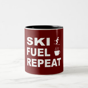 Ski Fuel Repeat Two-Tone Coffee Mug