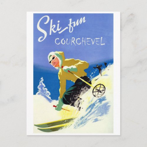 Ski Fun in Courcheval Postcard