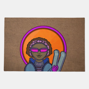Ski girl doormat