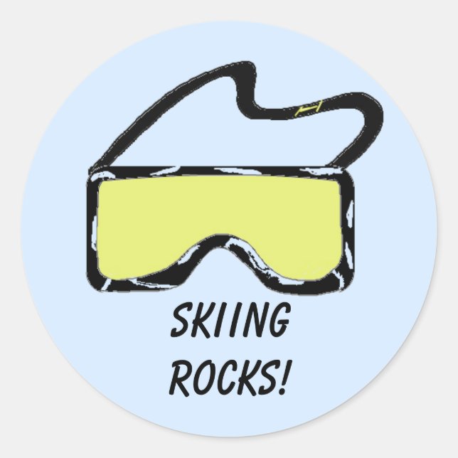 Ski Goggles Classic Round Sticker (Front)