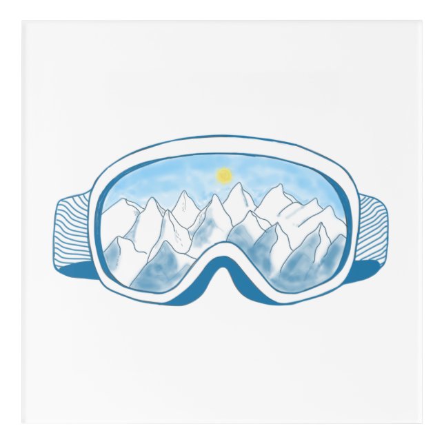 Ski Goggles Illustration  Acrylic Print (Front)