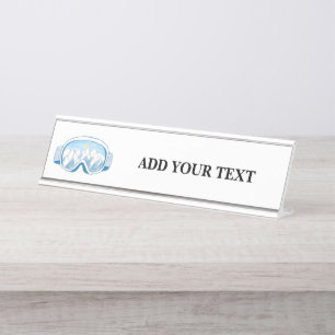 Ski Goggles Illustration Personalized   Desk Name Plate