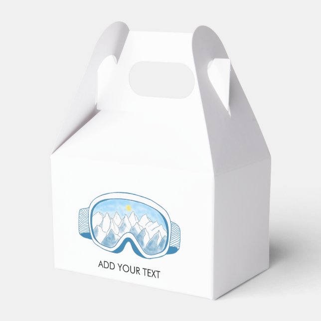 Ski Goggles Illustration Personalized   Favor Boxes (Front Side)