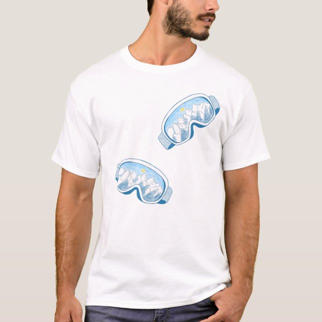 Ski Goggles Illustration  T-Shirt (Front)