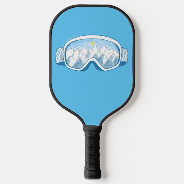 Ski Goggles Mountain Reflection Pickleball Paddle (Front)