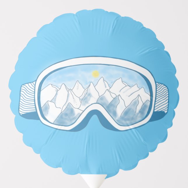 Ski Goggles Mountain Reflection Sky Pale Blue Balloon (Front)