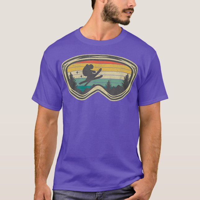 Ski Goggles Mountain Snow Skiing Retro Winter T-Shirt (Front)