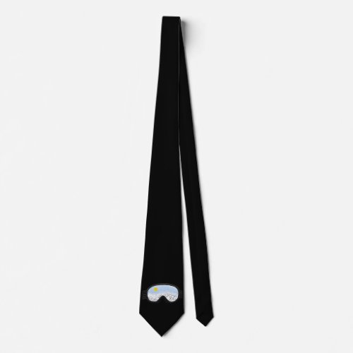 Ski Goggles Mountain View Illustration  Neck Tie