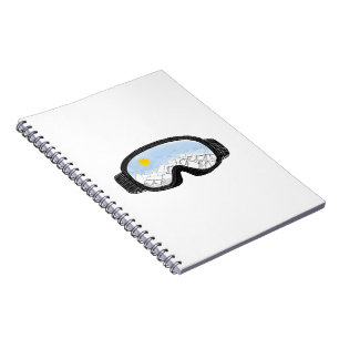 Ski Goggles Mountain View Illustration  Notebook