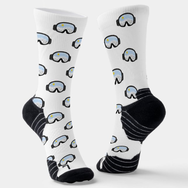 Ski Goggles Mountain View Winter White Socks (Angled)