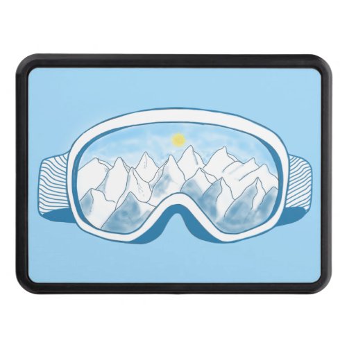 Ski Goggles  Mountains Illustration   Hitch Cover