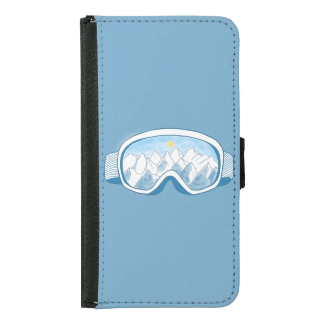 Ski Goggles Mountains Reflections Illustration  Samsung Galaxy Wallet Case (Front)