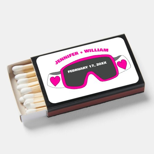 Ski Goggles Skiing Themed Wedding Matchboxes