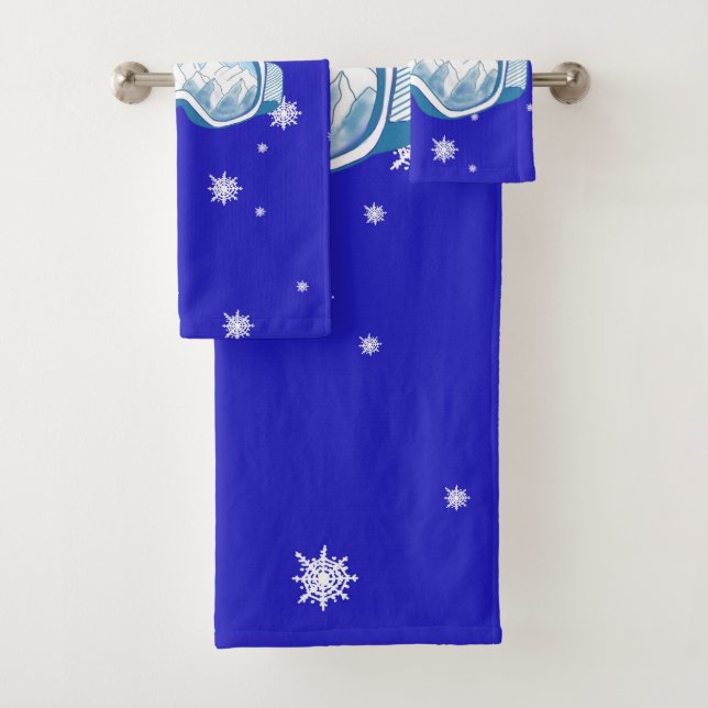 Ski Goggles Snowflake Dance   Bath Towel Set (Insitu)