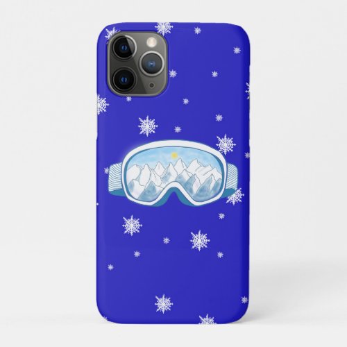 Ski Goggles Snowflake Dance   iPhone 11 Pro Case