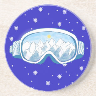 Ski Goggles Snowflake Dance  Coaster