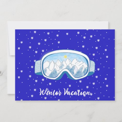 Ski Goggles Snowflake Dance  Customized Vacation Invitation