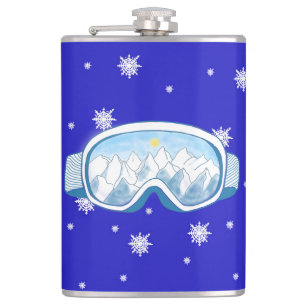Ski Goggles Snowflake Dance Flask