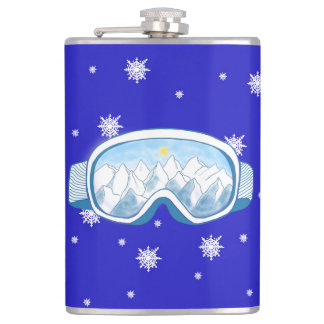 Ski Goggles Snowflake Dance   Flask