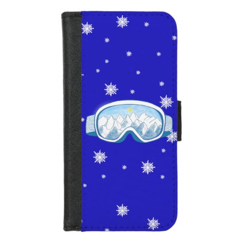 Ski Goggles Snowflake Dance   iPhone 87 Wallet Case