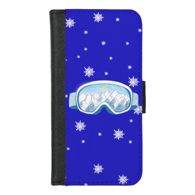 Ski Goggles Snowflake Dance   iPhone Wallet Case (Front)