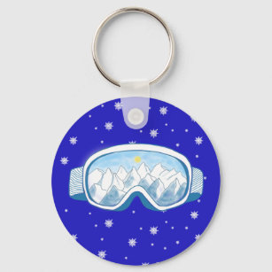 Ski Goggles Snowflake Dance  Keychain
