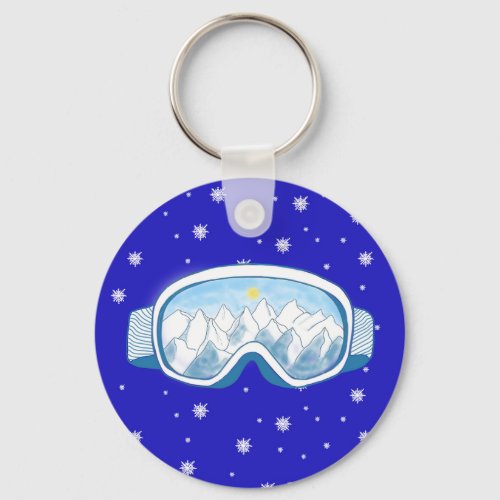 Ski Goggles Snowflake Dance  Keychain