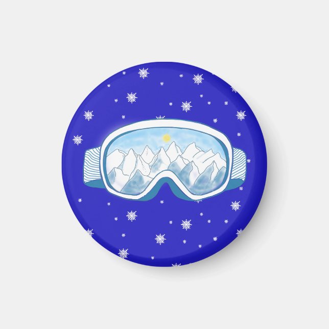 Ski Goggles Snowflake Dance  Magnet (Front)