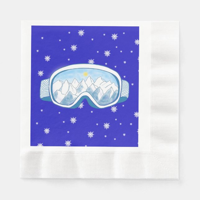 Ski Goggles Snowflake Dance  Napkins (Front)