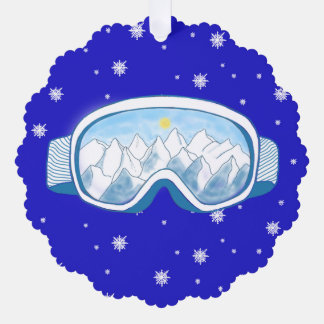 Ski Goggles Snowflake Dance Ornament Card