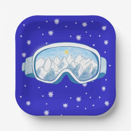 Ski Goggles Snowflake Dance  Paper Plates