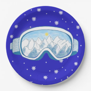 Ski Goggles Snowflake Dance Paper Plates