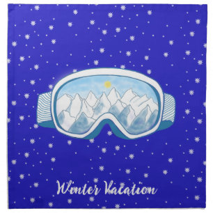 Ski Goggles Snowflake Dance Personalized Cloth Napkin