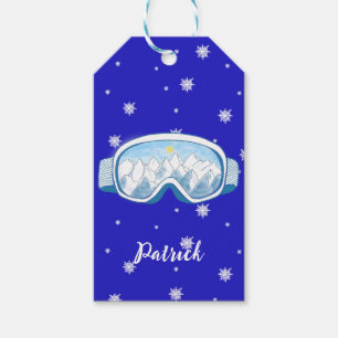 Ski Goggles Snowflake Dance Personalized Gift Tags