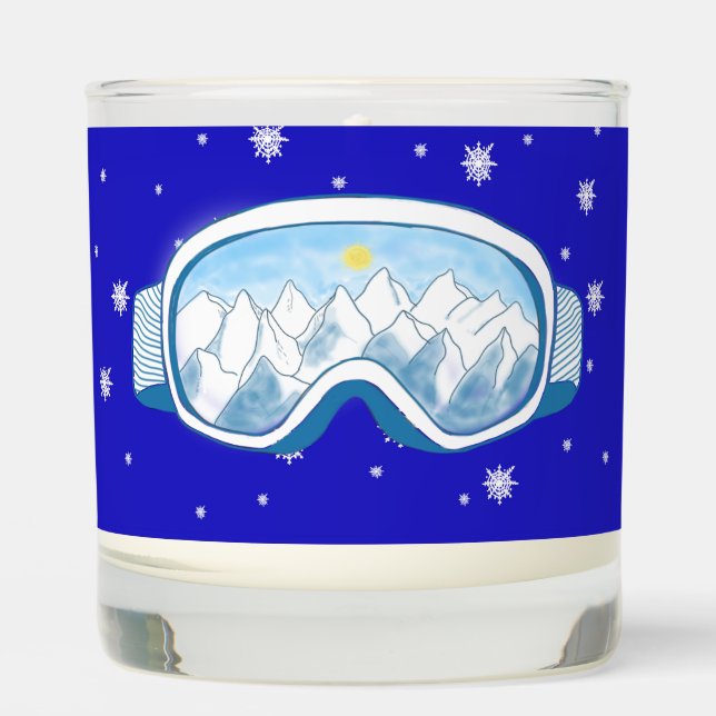 Ski Goggles Snowflake Dance   Scented Candle (Front)